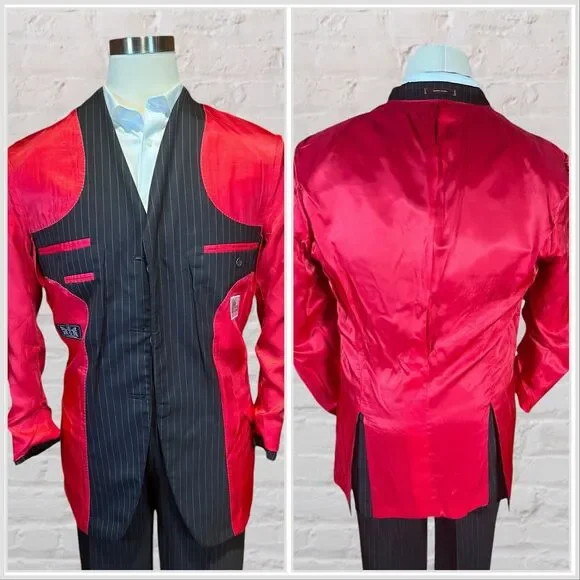 Peter Millar 40R 32W Dark Navy Blue Gray Pinstripe 2 Piece Suit Jacket Pants - Picture 7 of 16